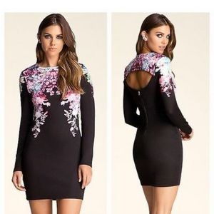 Bebe women’s long sleeve show stopper dress